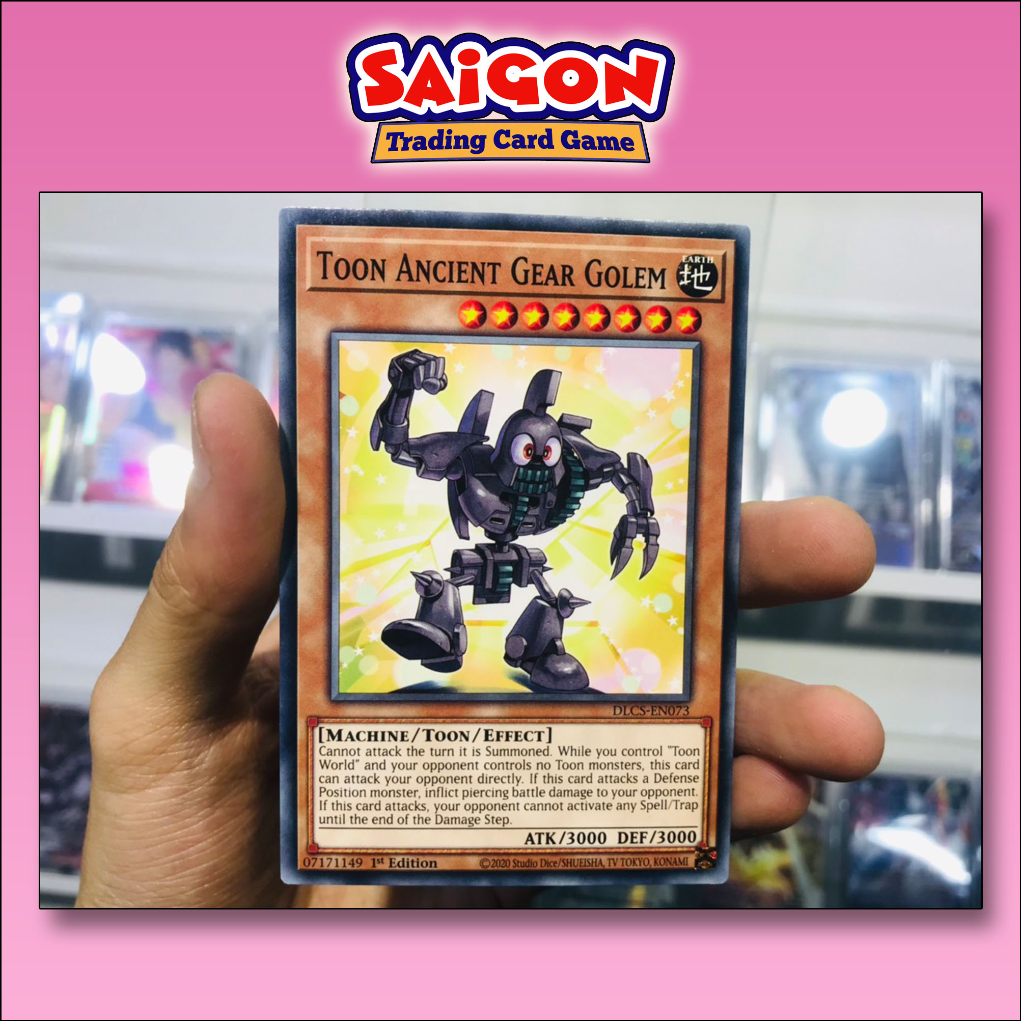 Thẻ bài yugioh mã dlcs-en073 - toon ancient gear golem - common - 1st edition