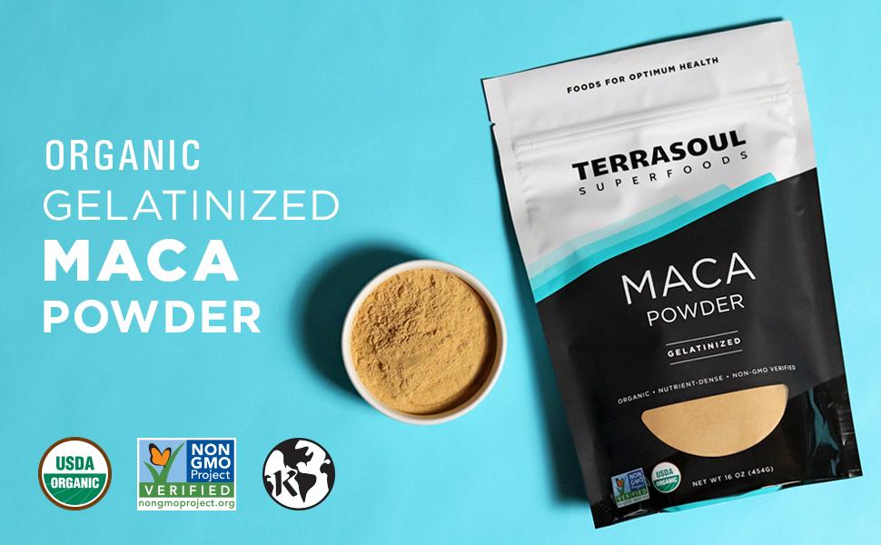 Bột nhân sâm Maca Peru hữu cơ Terrasoul Superfoods