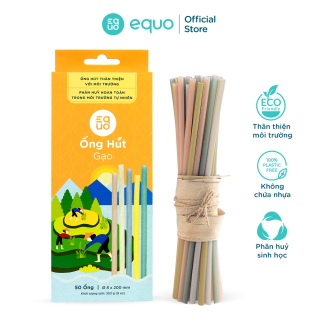 Ống hút gạo EQUO màu sắc tự nhiên hộp 50 ống size tiêu chuẩn 8 200mm thumbnail
