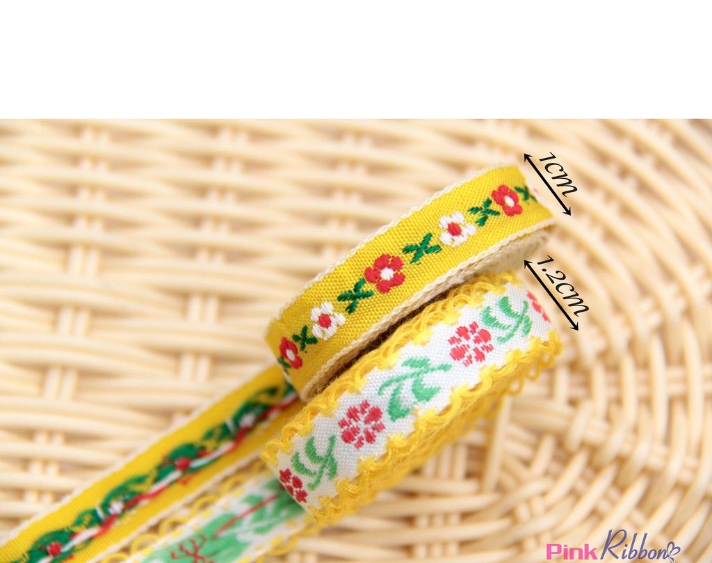 Ruy băng thêu hoa mẫu 1