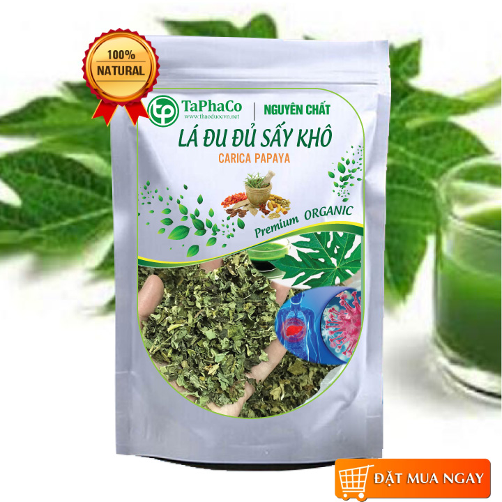 Lá đu đủ đực khô 500g - tấn phát