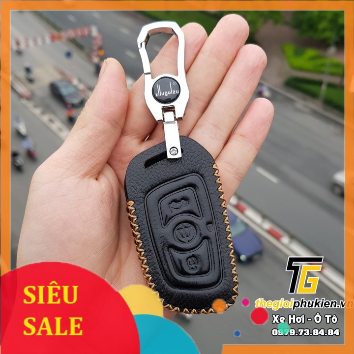 Bọc da 3D bảo vệ chìa khóa xe Vinfast Lux A2.0, Lux SA2.0 kèm móc đeo Inox