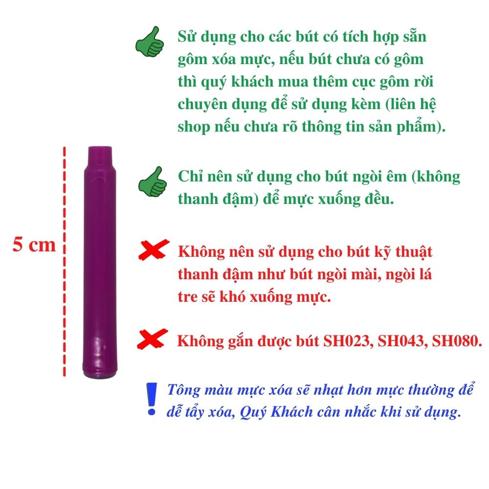 Erasable Ink Cartridges Do Not Require Ink Pumping (10 Cartridges)