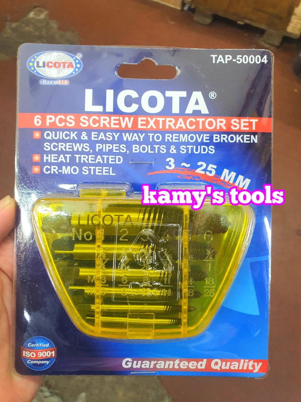 Bộ mũi vít tháo mở bu lông ốc vít gãy hỏng 6 cây licota tap-50004