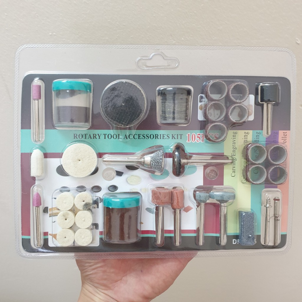 Bộ phụ kiện máy khoan mài cắt khắc đánh bóng mini cầm tay - đĩa cắt mini - mũi mài kim cương - mũi khắc đá