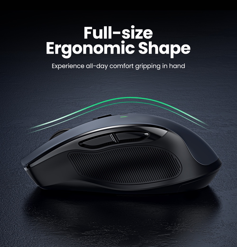 Chuột không dây UGREEN Ergonomic Wireless Bluetooth Mouse 2.4G 4000DPI Silence Design MU006