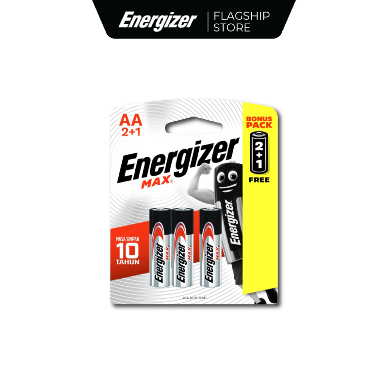 Energizer Max E91 Bp2+1 Aa Batteries - 2-Pack, Get 1 Free