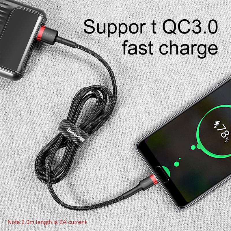 [USB => Type C] - Dây cáp sạc nhanh  Baseus đầu USB => Type C 3A