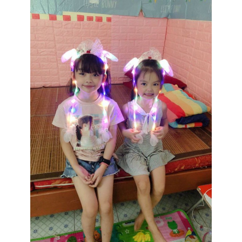 Bờm tai thỏ phát sáng (có tay bóp)-Đồ chơi trung thu cho bé