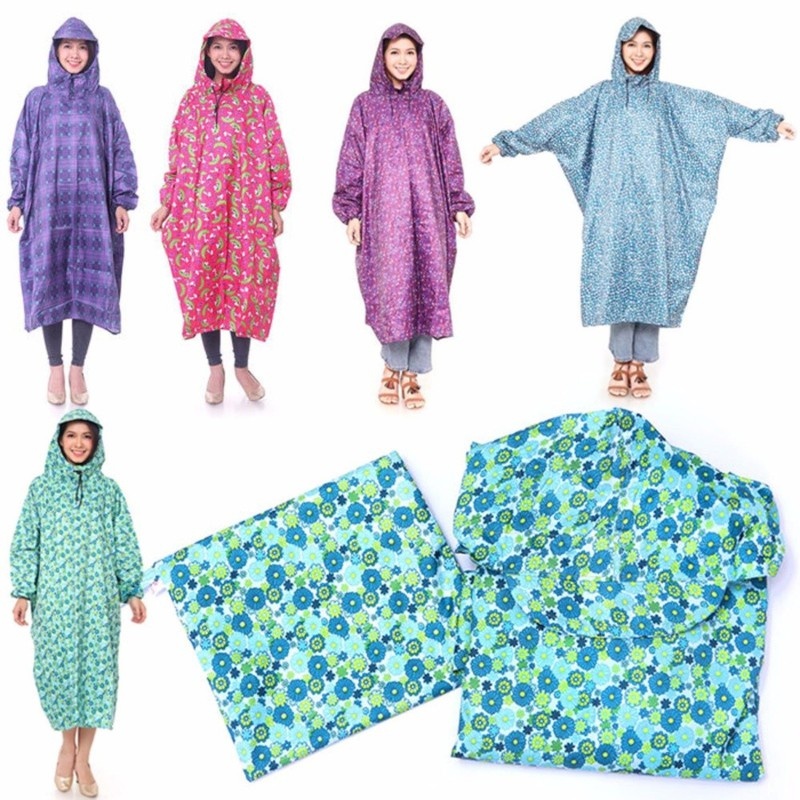 [HCM]Áo Mưa Bít Không Xẻ Tà Có Hoa Văn