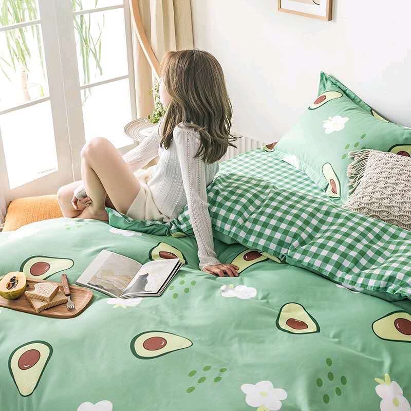 BỘ CHĂN GA GỐI TRÁI BƠ XANH