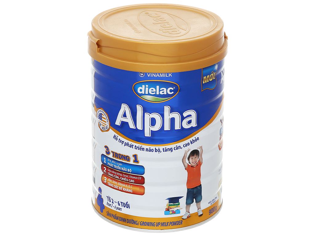 Sữa Bột Dielac Alpha 4 - Hộp thiếc 900gr