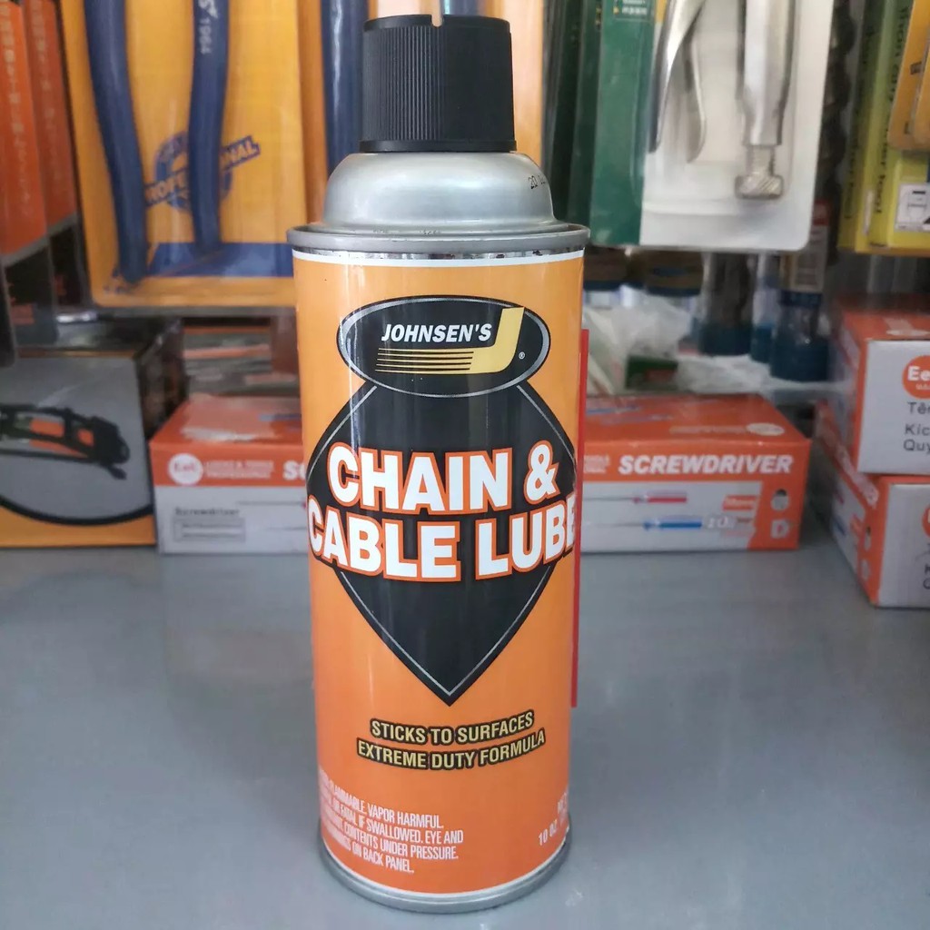 [HCM]Chai xịt dưỡng sên chống sét Johnsens Chain & Cable Lube 400ml (Cam)