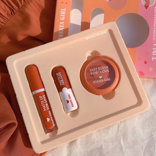 Set 2 Son Môi Bền Màu, Mềm Mượt + Phấn Má Hồng