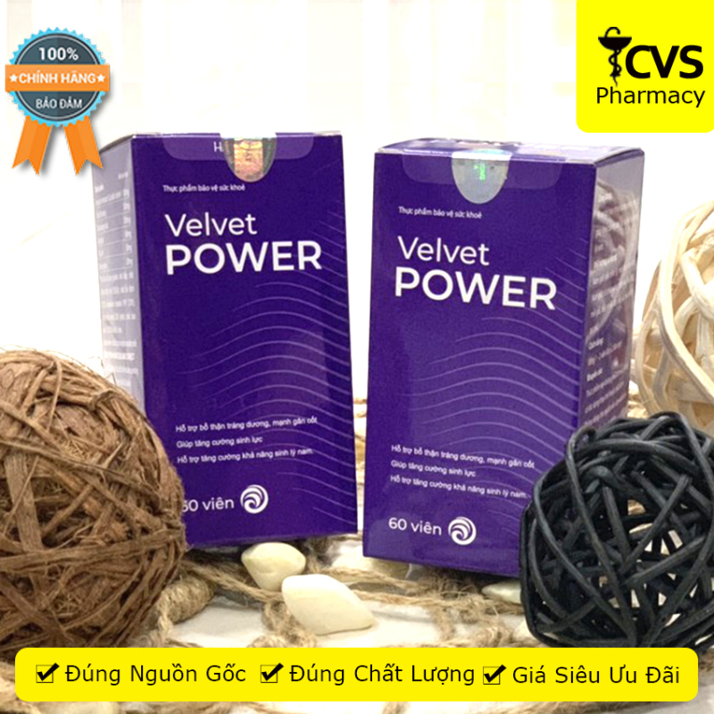 Velvet Power 1 Hour - Hộp 60 Viên uống hỗ trợ tăng cường sinh lý nam giới, giúp bổ thận, tráng dương - cvspharmacy cao cấp