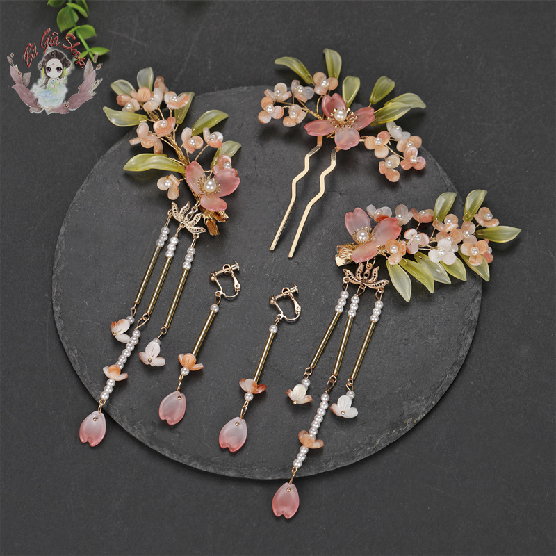 (Nhiều mẫu) Full set Trâm cài tóc trang sức cổ trang