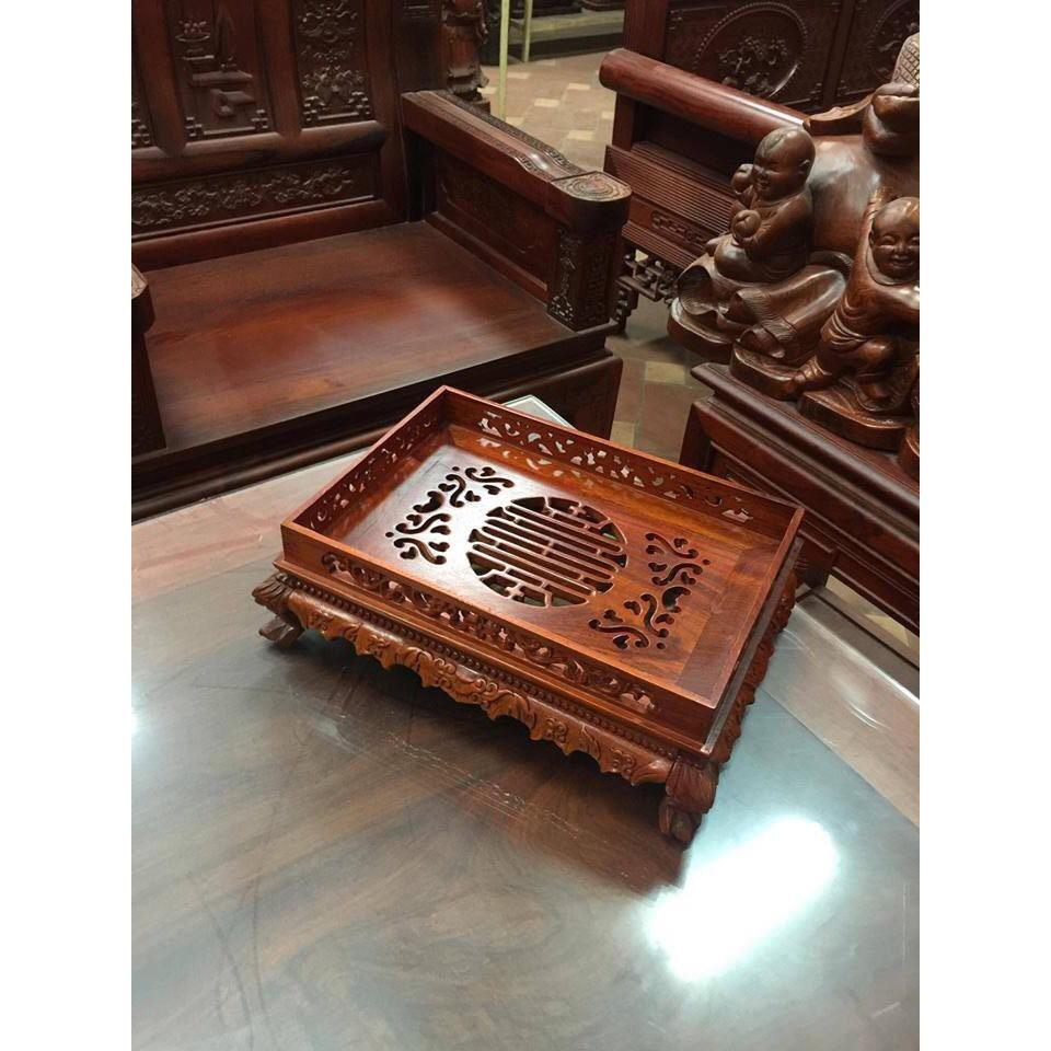 Khay trà gỗ hương (37 x 27 x 12 cm)