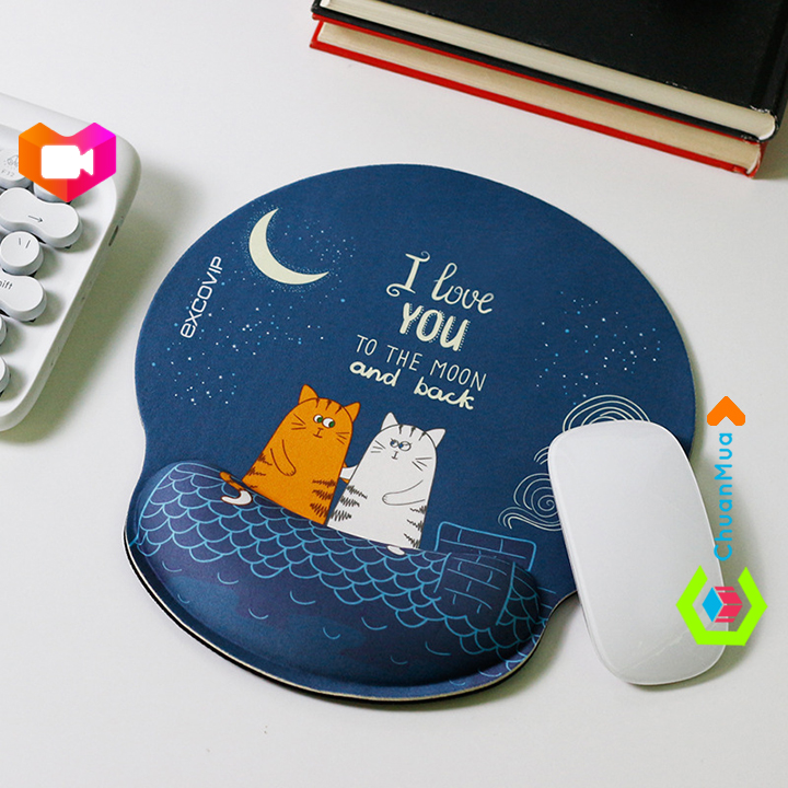 Miếng Lót Chuột Có Đệm Kê Tay Hình Mèo Cute Pad Mouse Silicon 3D ( Bàn Di Dùng cho Máy Tính PC Laptop Macbook Cao Cấp giảm chống mỏi cổ tay EXCOVIP Anime Vải Cực Êm Chơi Game Làm Việc Văn Phòng