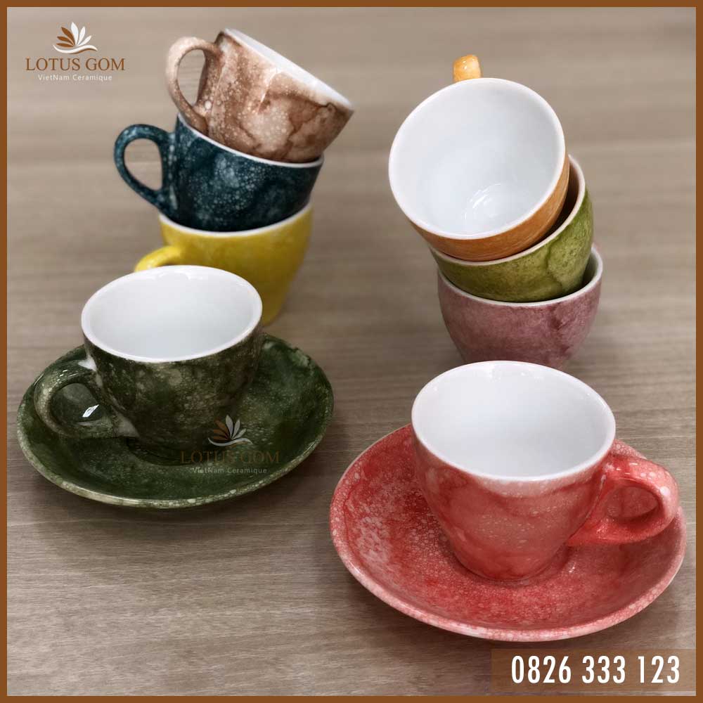 Ly Cà Phê Gốm Sứ Capuchino Cao Cấp [IN LOGO CỐC SỨ THEO YÊU CẦU]