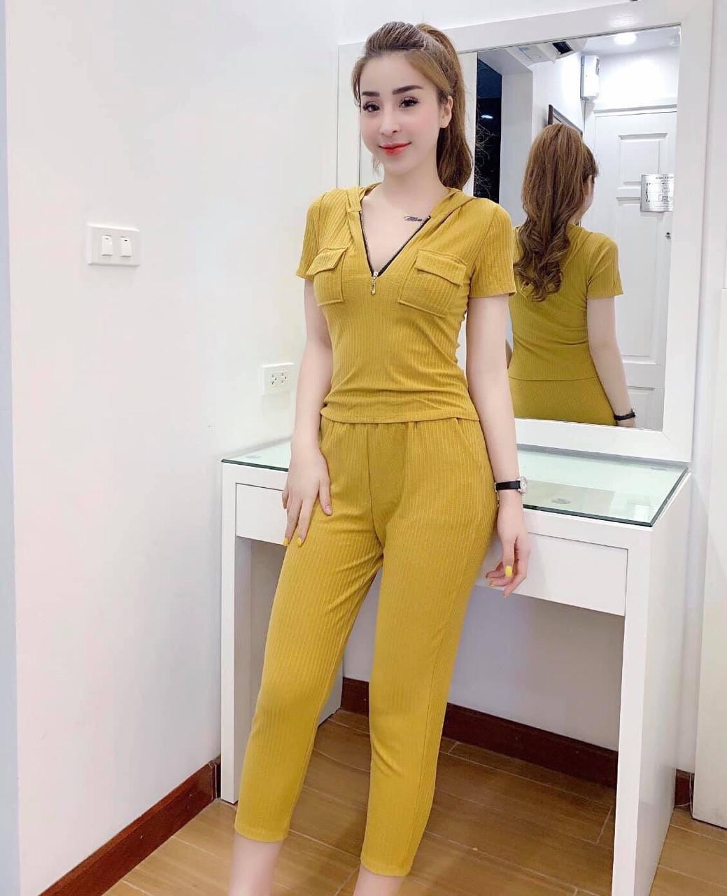 Sét bộ dài thun gân-TH