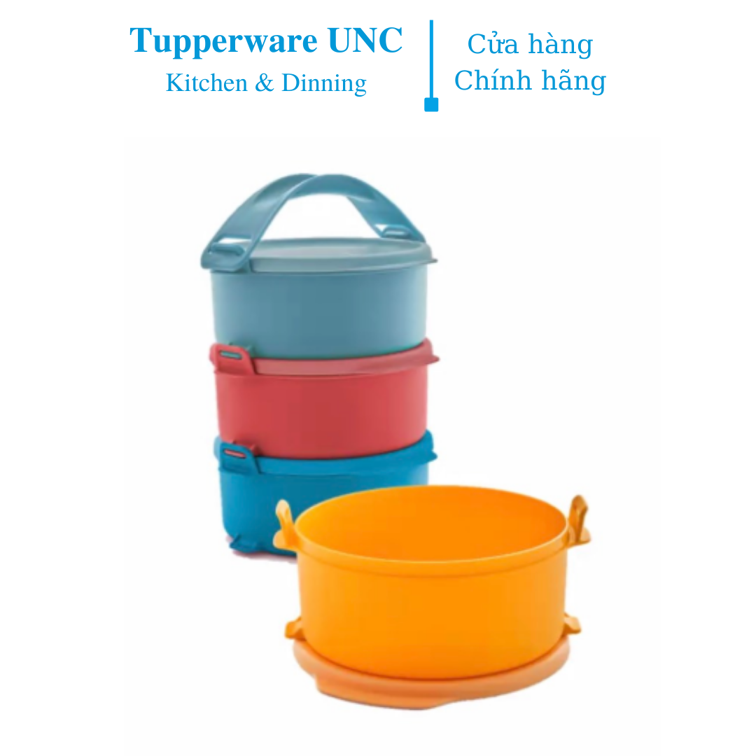 [Nhập RS0822 giảm 30k cho đơn 99k]Bộ hộp cơm Tupperware Small Round Click To Go 550ml - Màu mới