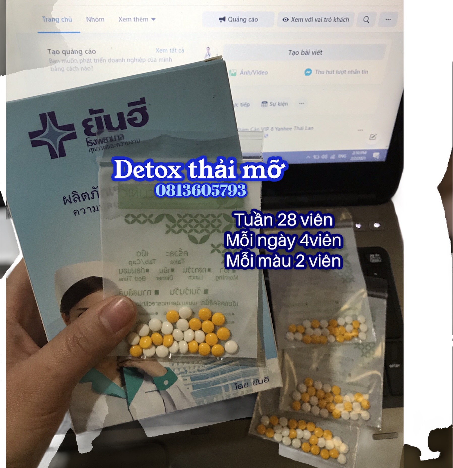 Detox thải mỡ bụng -đào thải ( 28 viên liệu trình 7 ngay )