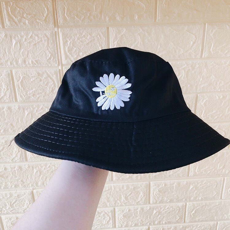 Mũ bucket thêu hình hoa cúc nổi, nón vành rộng, nón tai bèo SHOP ĐĂNG KÈM ẢNH THẬT