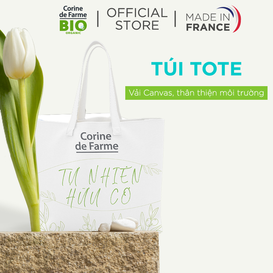 [Quà tặng] Túi Tote vải canvas cao cấp CORINE DE FARME