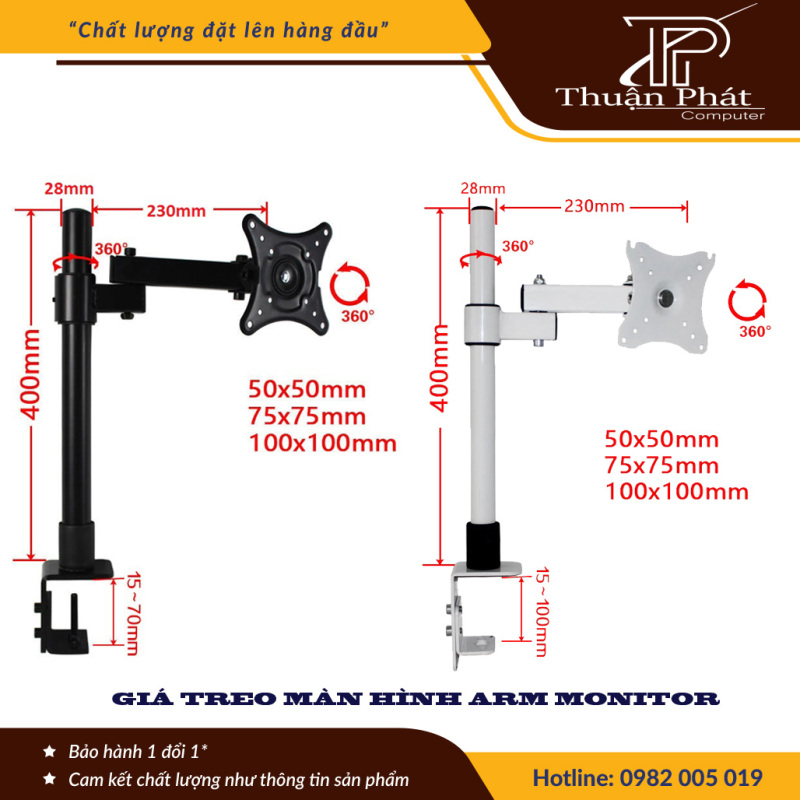 Bảng giá Giá Treo Màn Hình Máy Tính - Xoay 360 Độ -  Arm Monitor - Tay 23cm Phong Vũ