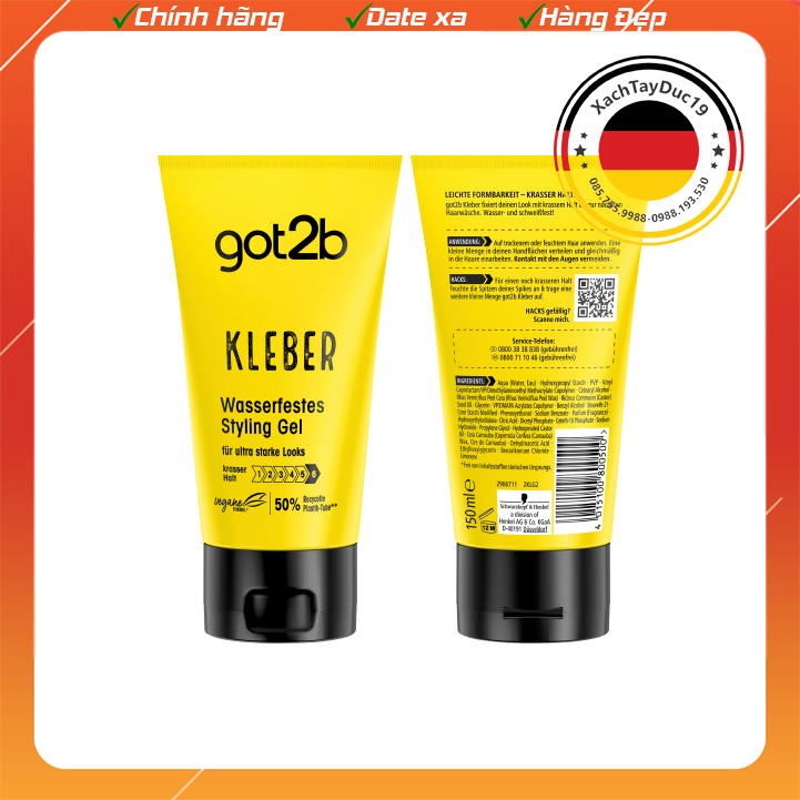 ɡel Vuốt Tóc Schwarzkopf Got2b Kleber 150ml của Đức
