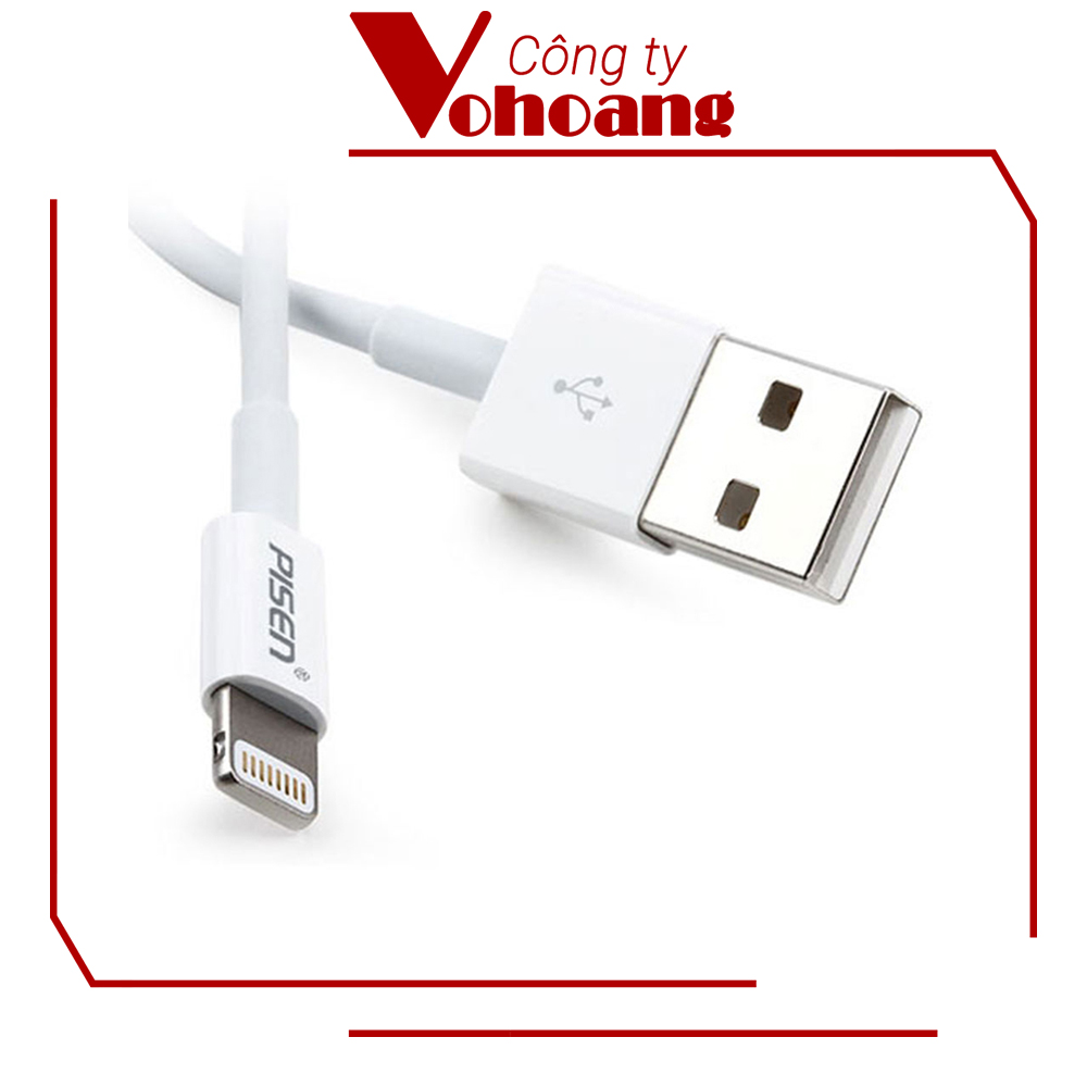 Cáp sạc Pisen Lightning (Trắng) tương thích IP5 IP6 IP7 IP8 IPX