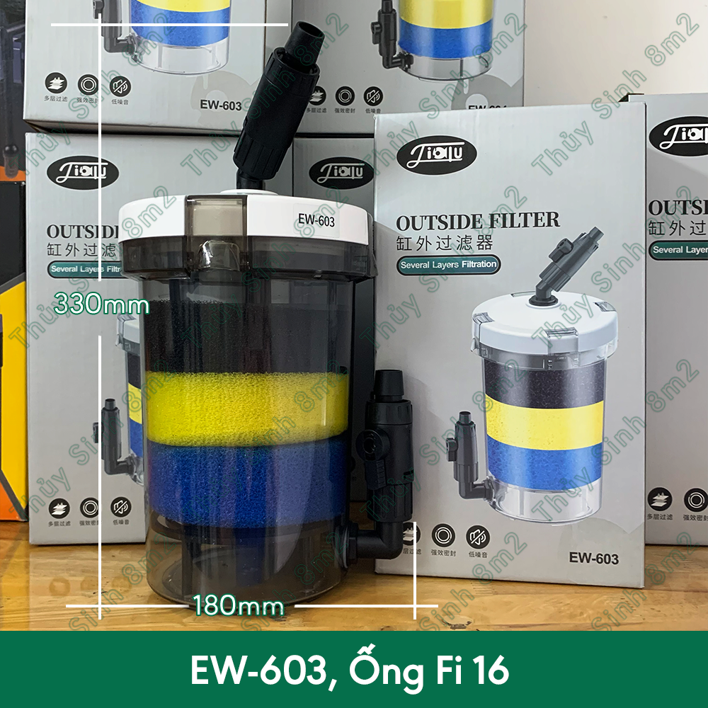 Lọc Phụ Ngoài (SUNSUN) JILUA EW-603 và EW-604 cho Hồ Cá Tép Thủy Sinh | Chất lượng - Giá tốt - Dễ lắp đặp vệ sinh - 8m2