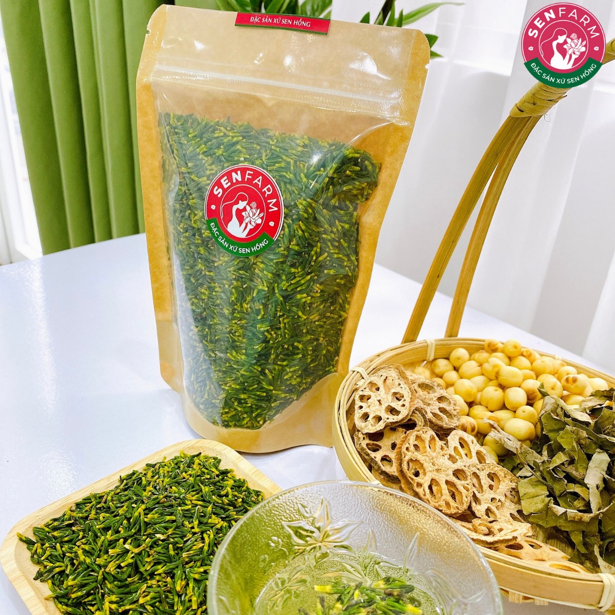 COMBO 2 bịch trà tim sen và lá sen Senfarm