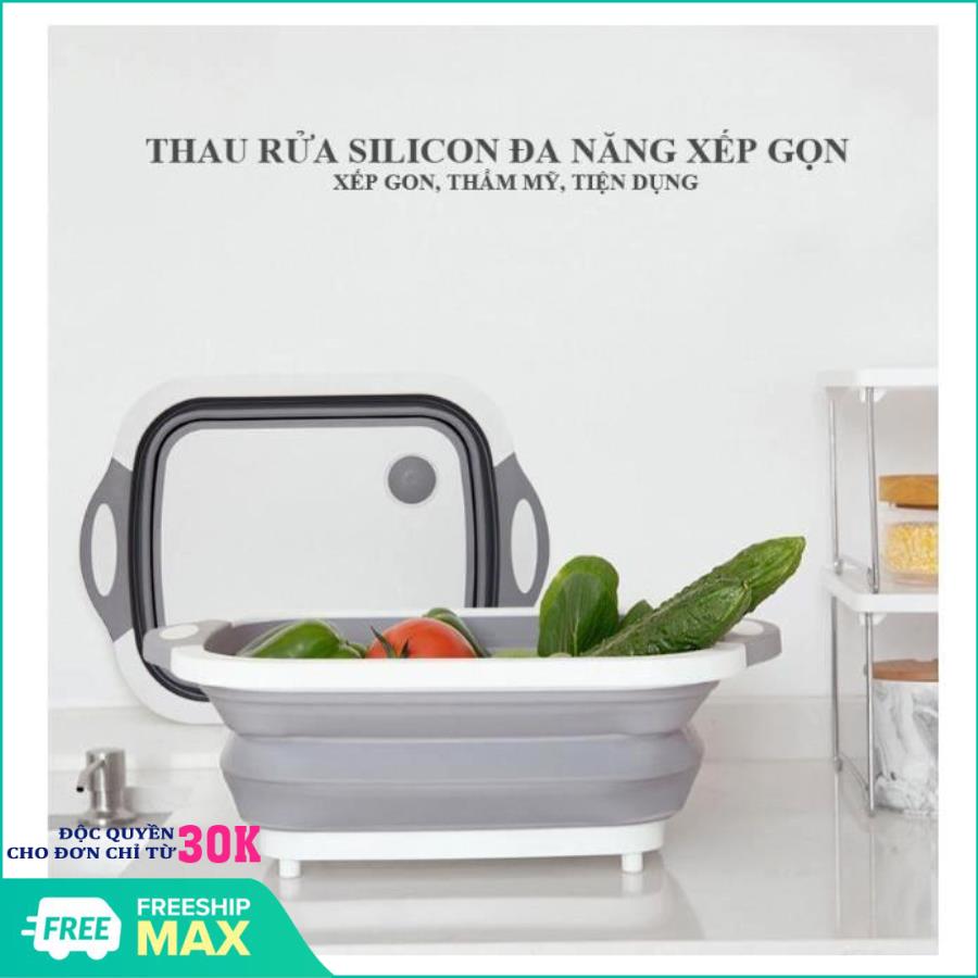 Bộ thớt kèm chậu gấp gọn đa năng t102 - chậu rửa kèm thớt thông minh gấp gọn giúp góc bếp gọn gàng, thớt nhựa đa năng 3 in 1 kiêm chậu rửa