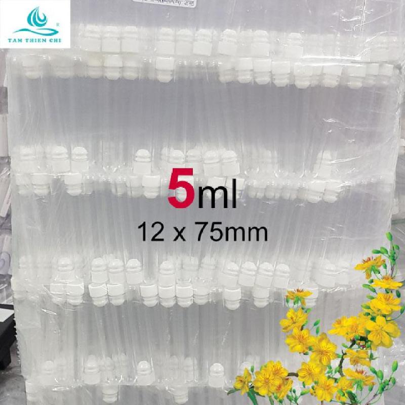 Ống nghiệm nhựa 5ml PS trắng có nắp 2 tầng không nhãn túi 100 cái TTC cao cấp