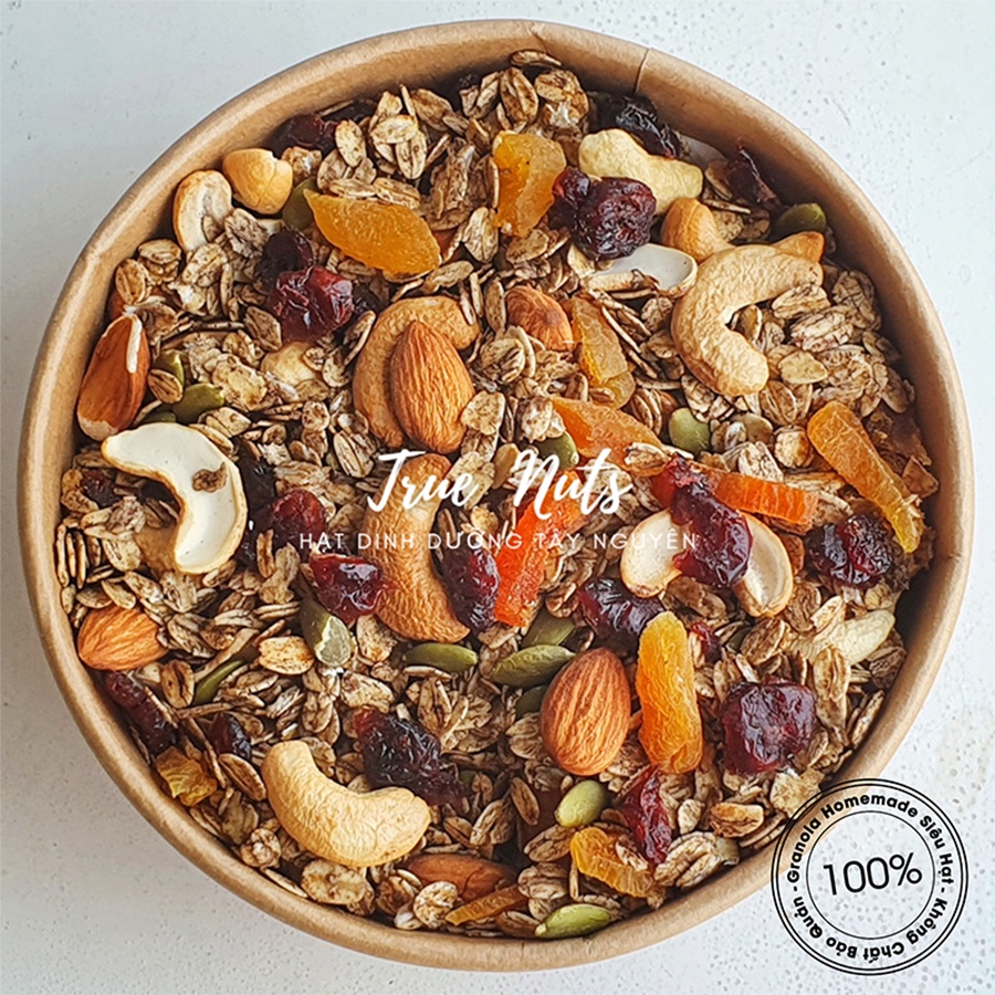 500Gram Granola 45% yến mạch 3 vị ( Vị truyền thống, Vị matcha, vị Chocolate)