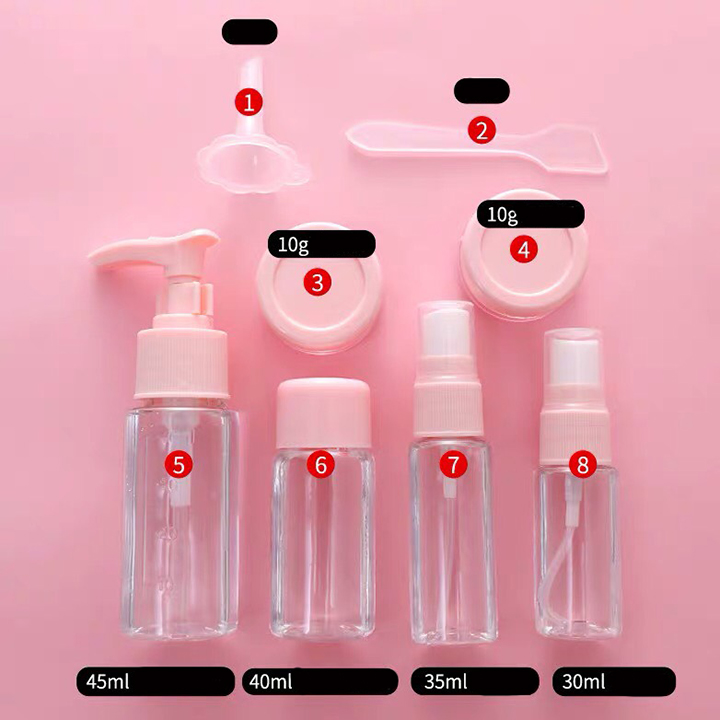 Bộ chiết mĩ phẩm 7 món, ĐI Du Lịch .
