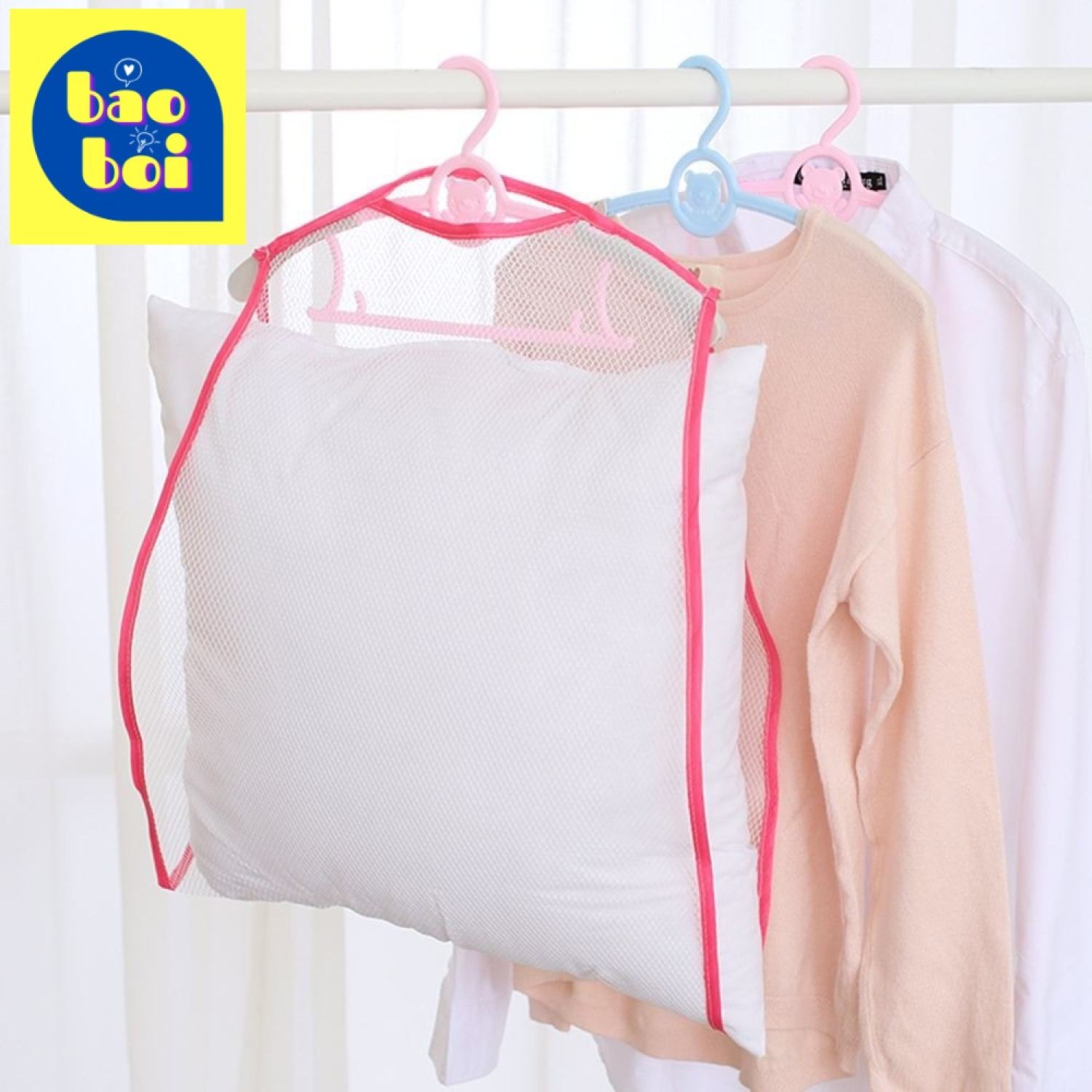 Túi Lưới Phơi Gối, Gấu Bông Đa Năng