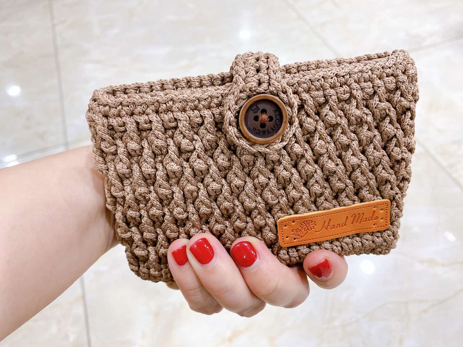 Ví đựng tiền đan bằng sợi dệt Ví handmade