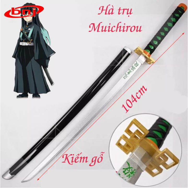 Mô hình Kiếm Gỗ Hà Trụ Tokitou Muichirou 1m  lưỡi kiếm bằng gỗ   kiếm  nhật katana  kiếm Kimetsu No Yaiba 1m gỗ  Kiếm Thanh Gươm Diệt Quỷ