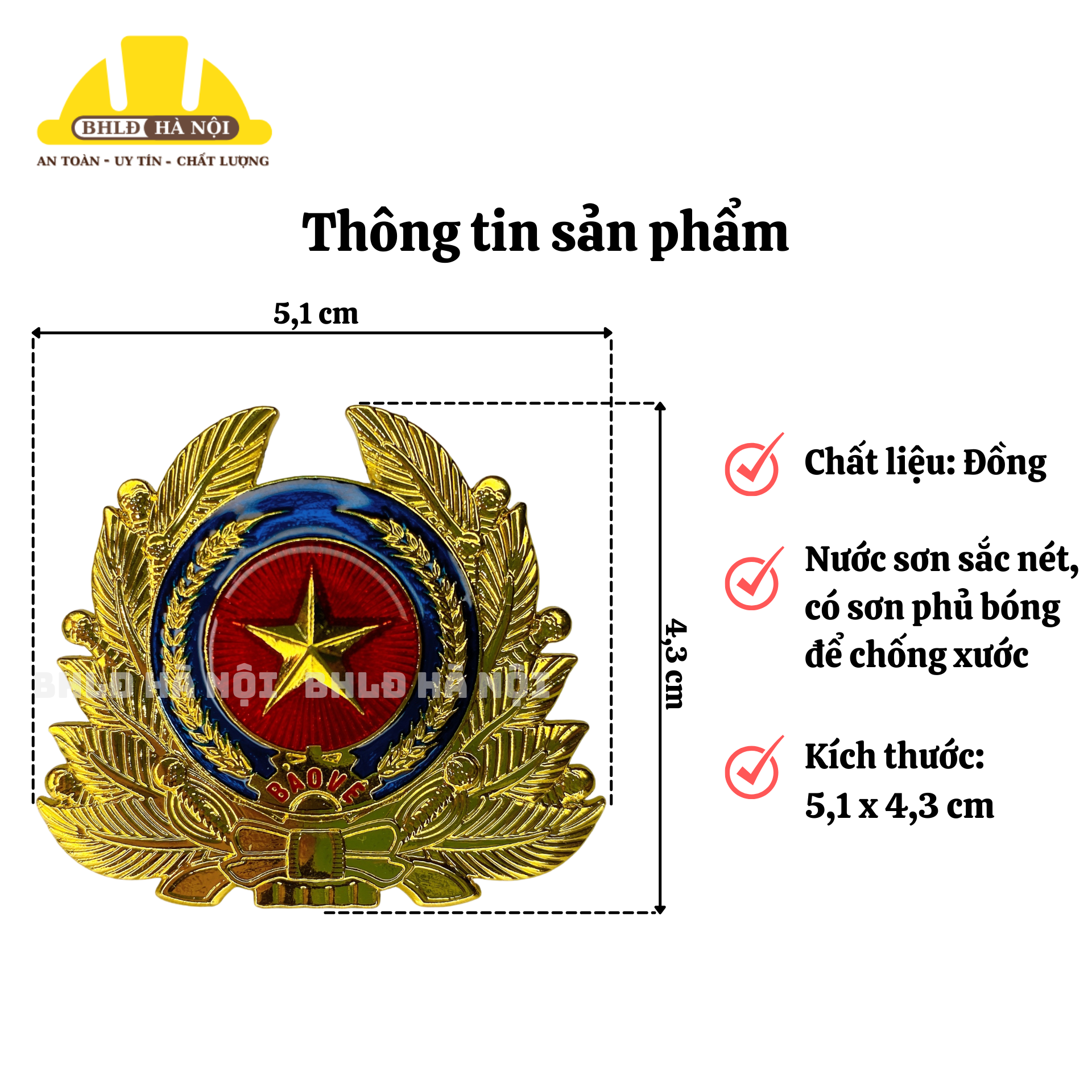 Sao mũ/nón bảo vệ bằng đồng [Mẫu 1]