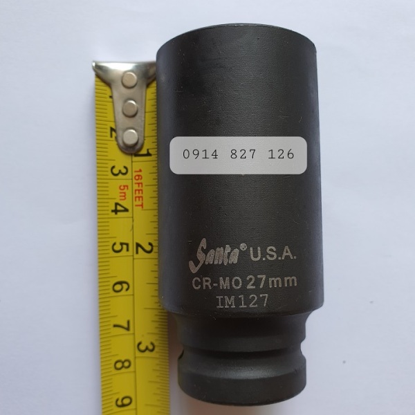 Khẩu vặn ốc đen dài 1/2 inch Hãng Santa Mỹ thép CR-Mo (Tuýp 1/2 dài của Mỹ) (Bán Lẻ)