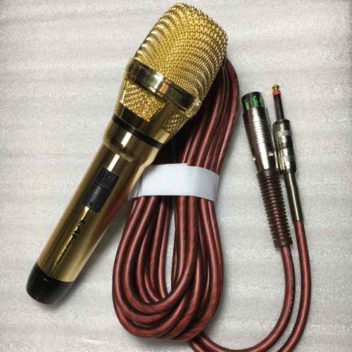 [HCM][ PHIÊN BẢN MỚI ] Micro Hát Karaoke Có Dây Sành Điệu CAF P12 Pro Chống Hú Tốt-Màu Vàng Sang Trọng-Âm Thanh Hay-Trung Thực-Âm Trầm Ấm-Đầu Rắc Bằng Đồng Chắc Chắn-Độ Bền Cao-Thiết Kế Cầm Tay Nhỏ Gọn-An Toàn Cho Người Dùng.