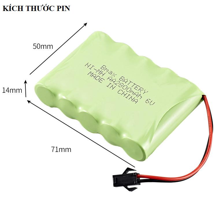 Pin xe mô hình 6v 2800mah cổng nối SM