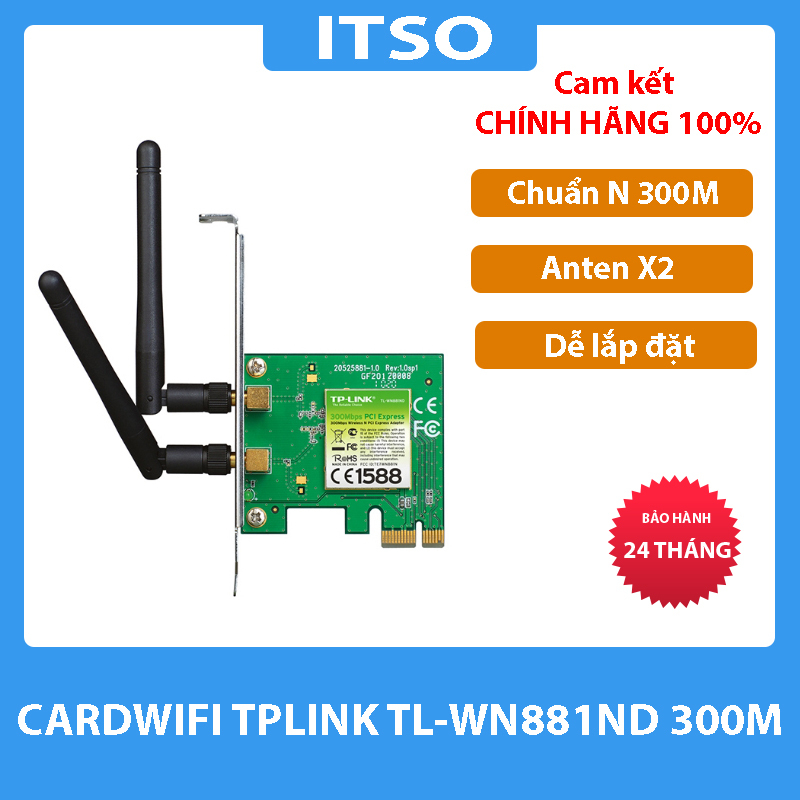 Card WIFI TPlink TL-WN881ND 300M – Hàng chính hãng