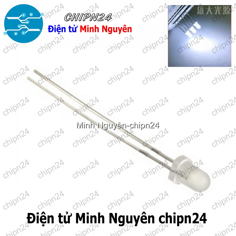 [50 con] (TK19) Led 3mm Đục màu Trắng - HH000499