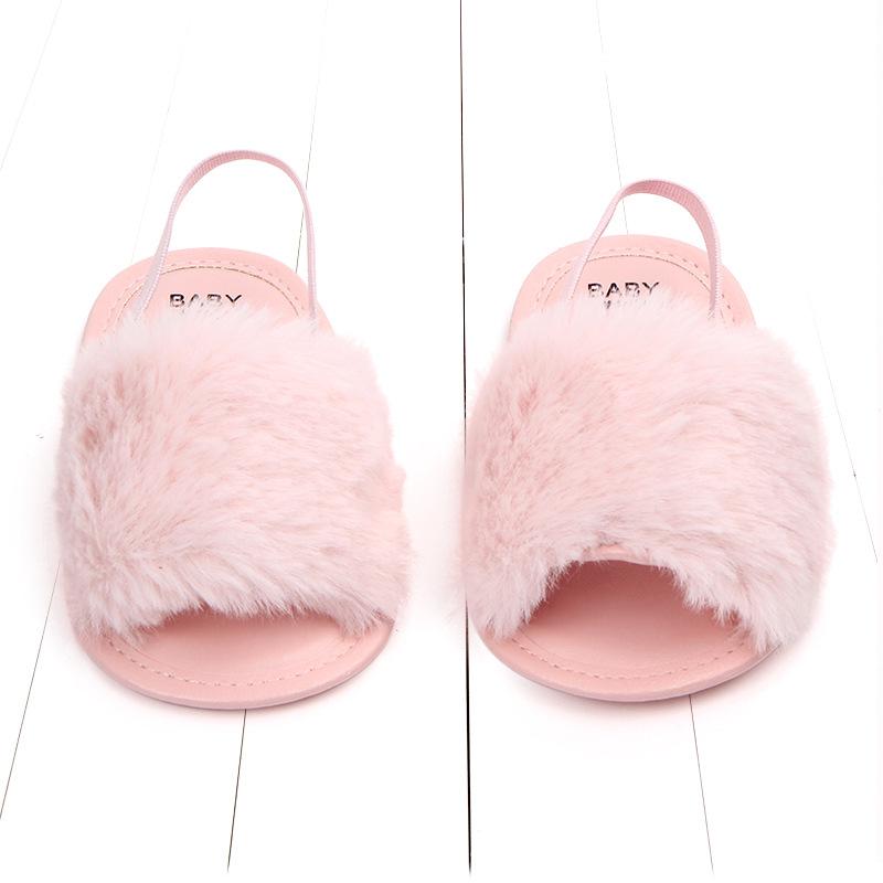 Giày sandal lông có quai cho bé gái(9-20 tháng)