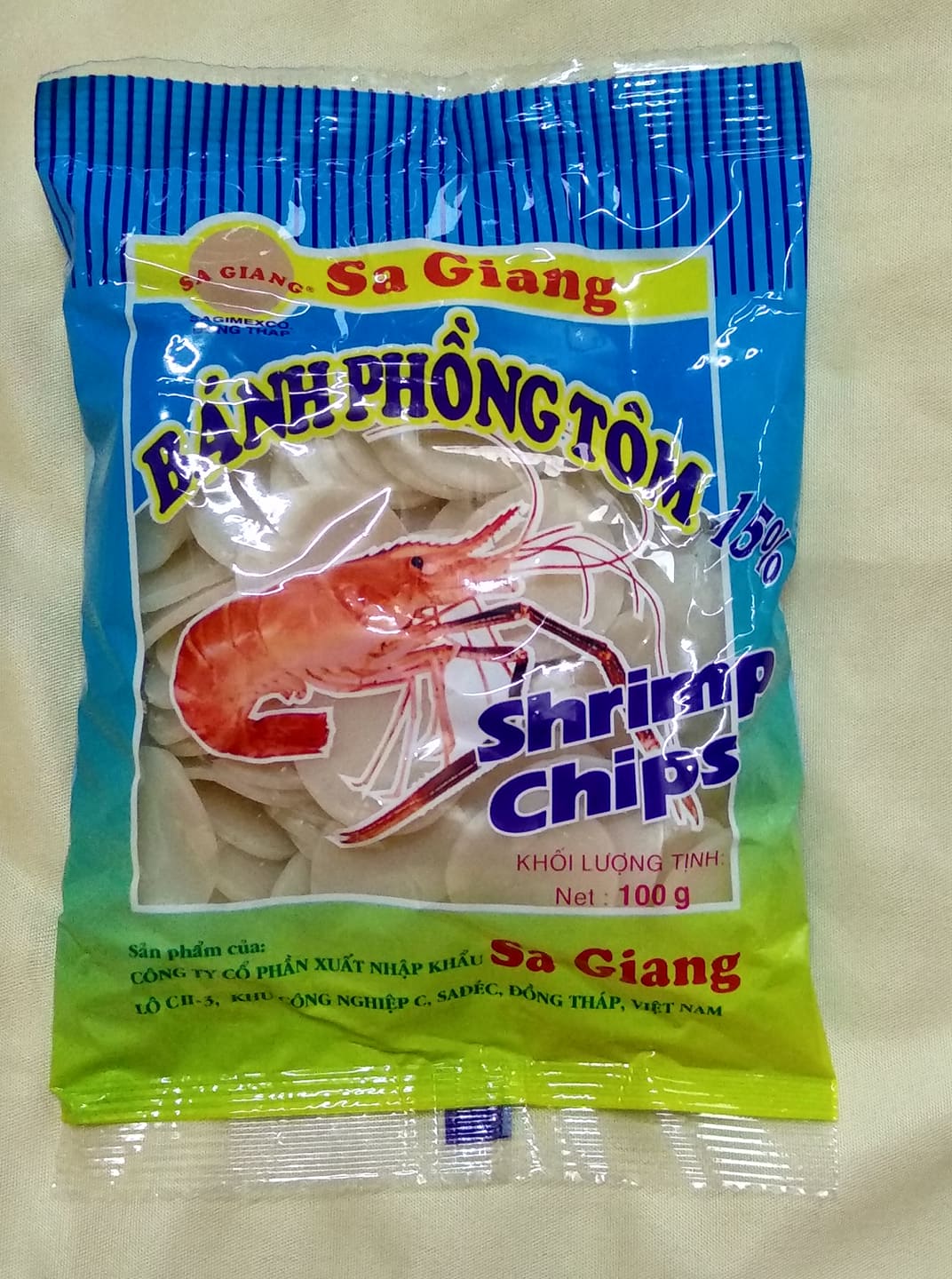 Bánh phồng tôm 15% - Sa Giang (100g)