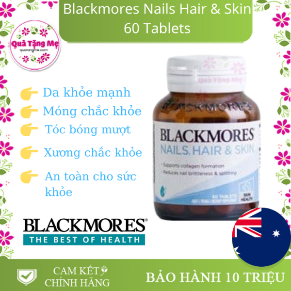 Làm đẹp da, nuôi dưỡng tóc và móng tay chắc khỏe, giảm gãy rụng Blackmores Nails Hair & Skin Health 60 viên