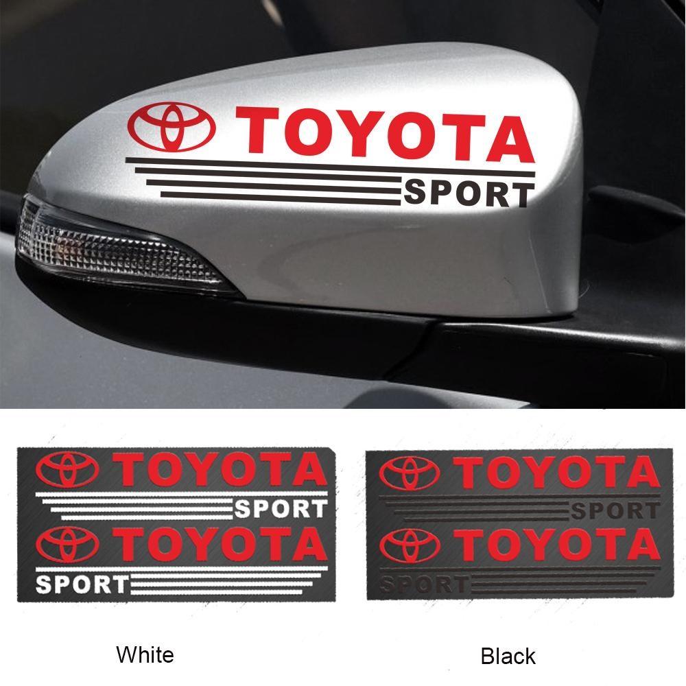 Bộ 2 Decal dán gương chiếu hậu cho ô tô Toyota - Tem dán gương chiếu hậu